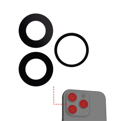 For iPhone 15 Pro - Rear Camera Lens With Adhesive - 3 Pieces - Sapphire Glass