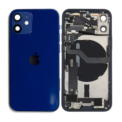 Genuine iPhone 12 Mini - Rear Housing Assembly With Parts - Blue - Reclaimed - Grade A - CE Mark