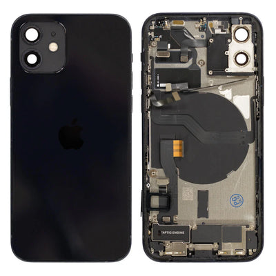 Genuine iPhone 12 - Rear Housing Assembly With Parts - Black - Reclaimed - Grade A - CE Mark
