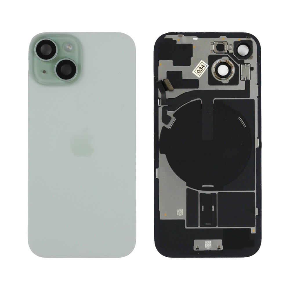 Genuine iPhone 15 - Back Glass With Wireless NFC Charging MagSafe Magnet & Flashlight Flex - Green - Reclaimed - Grade A