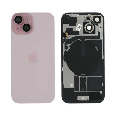 Genuine iPhone 15 - Back Glass With Wireless NFC Charging MagSafe Magnet & Flashlight Flex - Pink - Reclaimed - Grade B