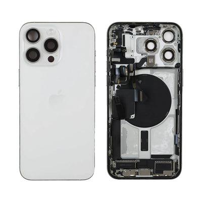 Genuine iPhone 15 Pro Max - Mid Frame/Back Glass With Parts - White - Reclaimed
