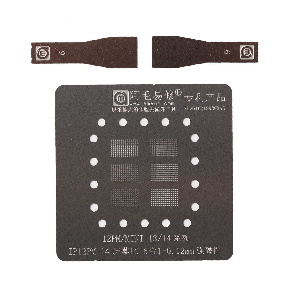 Amaoe Screen IC Reball Stencil With Magnetic Base - iPhone X - 12 Pro Max - 13 - 14 - 15