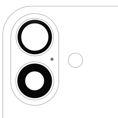For iPhone 16 - 16 Plus - Rear Camera Lens With Adhesive - 2 Pieces - Sapphire Glass
