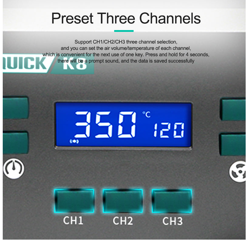 Quick K8 Lead-free hot air soldering station/110V/220V